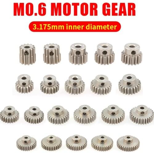SURPASS-HOBBY M0.6 3.175mm 13T 15T 17T 18T 20T 22T 24T 28T 30T 33T Aluminum alloy metal Pinion Motor Gear For 1/10 Rc Model