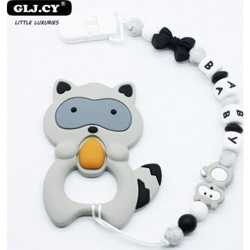 Handmade Silicone Pacifier Chains Safe Teething Chain Baby Personalized NameTeether Eco-friendly Pacifier Clips Holder Clip