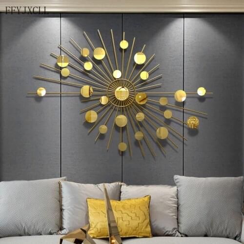 Modern minimalist living room light luxury metal background wall decoration creative pendant bedroom home decoration