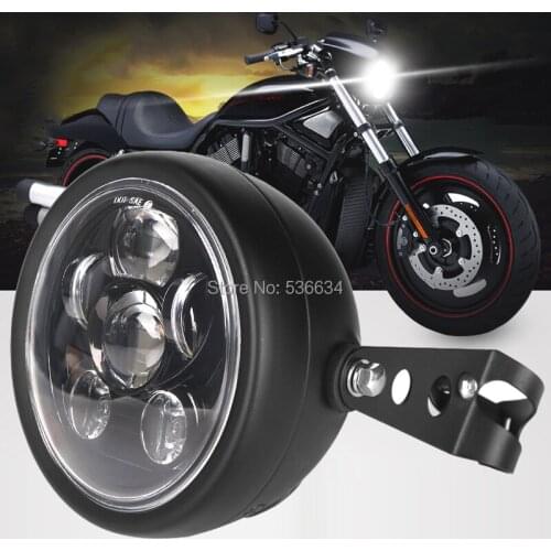 5.75inch 5-3/4" LED Headlight with Headlight Housing for Motorcycle Choppers Cafe racers Micargi Bicycles