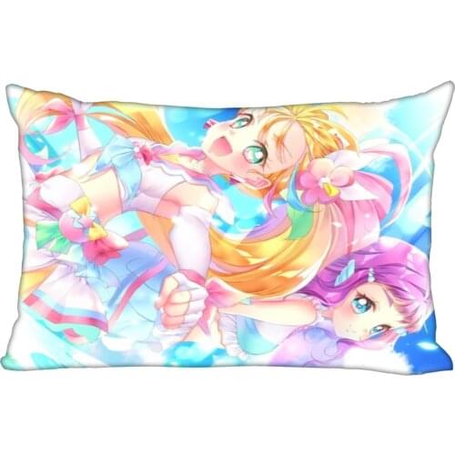 Tropical-Rouge! Precure Pillowcase Satin Fabric Pillow Cover Rectangle Zipper Pillow Cases Home Office Wedding Decorative 0318