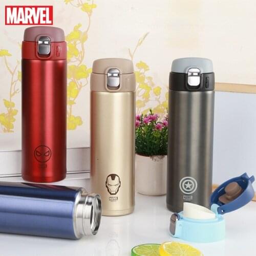 Disney Vacuum Cup 316 Stainless Steel Bounce Cover Male and Female Portable Car Tea Cup Marvel Middle School Student Water Cup