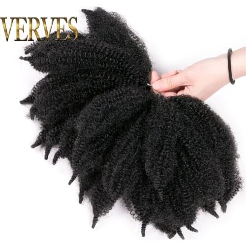 VERVES Crochet Hair Sping Twist Extensions 8 inch,Synthetic Ombre braiding hair Afro Kinky Twist braids Bundles blonde