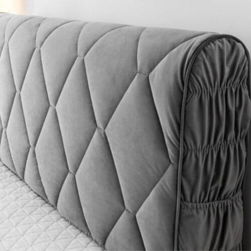 All-inclusive Headboard Cover Velvet Fabric Solid Thicken Bed Head Cover Luxury Soft Bed Back Dust Protector Hotel For Home
