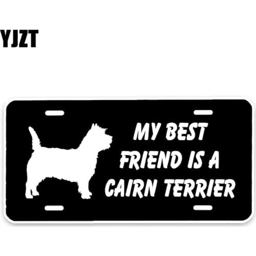 YJZT 15*7.3CM My Best Friend Is A Cairn Terrier Dog Car Decoration Bumper Window Sticker C1-4658