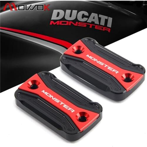 Front Brake Fluid Reservoir Cover Cap Red Black For Ducati Monster 600 M600 Monster 620 M620 2001 2002 2003 2004