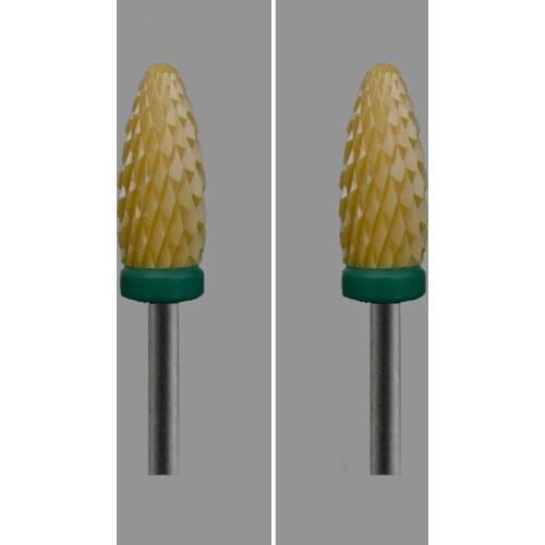 Yellow Ceramic-4 Pcs/Lot- Nail Drill Bit - Flame Bit - (3041.060)