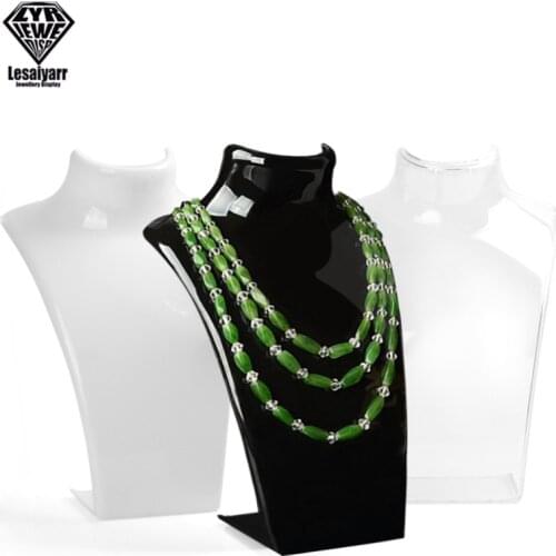 1PC Hot Sale 3 Colors Acrylic Mannequin Necklace Jewelry Display Holder Pendant Earrings Decorate Exhibition Display Stand Shelf