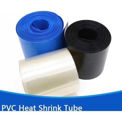 155mm Flat Width PVC Heat Shrink Tube Φ98mm Heat Shrinkable Film Battery Sleeve Battery Pack Black Blue Transparent