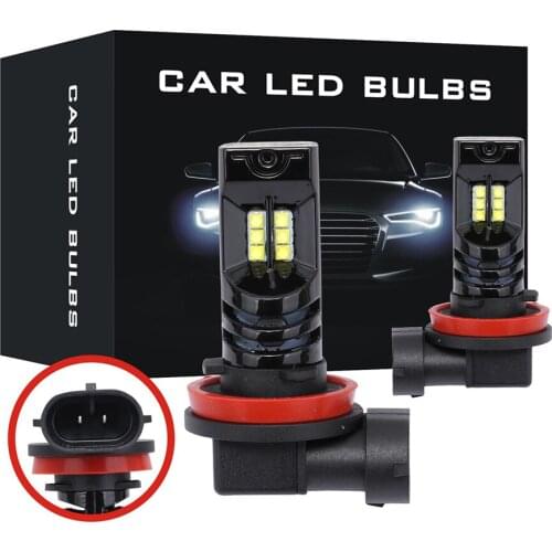 2Pcs H7 H11 LED Car Headlight Bulbs 2525 12SMD 1000LM Headlamp 12-24V DC 9005 9006 Auto Motorcycle LED Bulbs 6500K 24W Fog Lamp