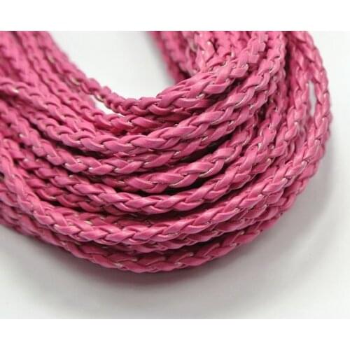 32.8 Feet Coffee Hot Pink Light Green Royal Blue Braided Leatheroid String Jewelry Cord 3mm