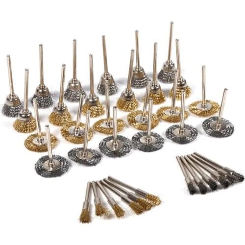 YEODA Superior Quality 36PC Steel Wire Wheel Brushes Buffing Drill Rotary Tools Polishing For Metal Rust Removal Brush