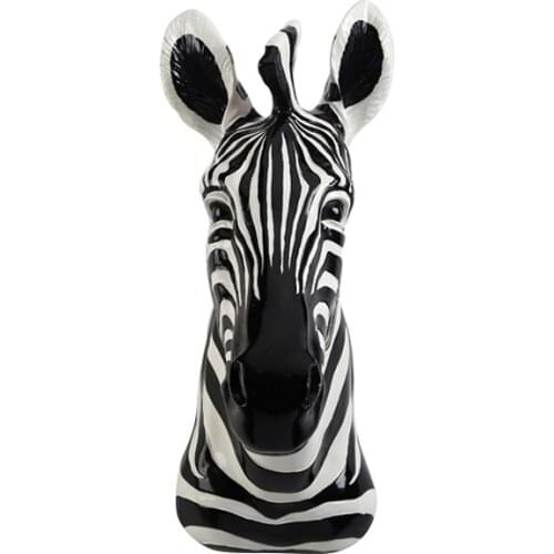 46CM EUROPEAN ZEBRA HEAD WALL DECOR RESIN ZEBRA HOTEL HOME LIVINGROOM OX WALL HANGING WALL MURAL ORNAMENT DECOR R2685