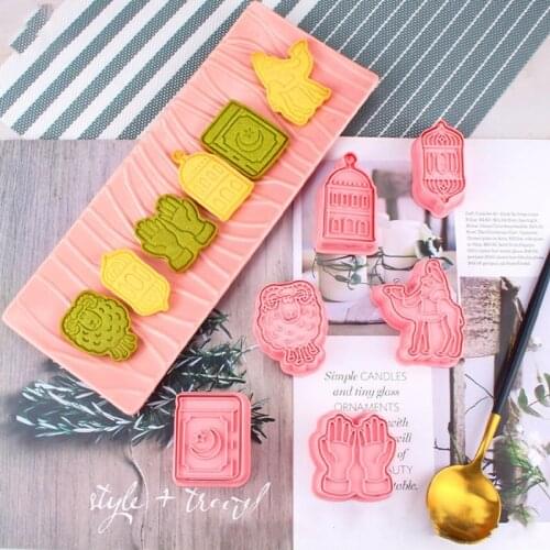 6 Pcs Ramadan Decoration Cookie Cutters Set Eid Mubarak Element Biscuit DIY Mold Cake Baking Tools Islamic Muslim Decor