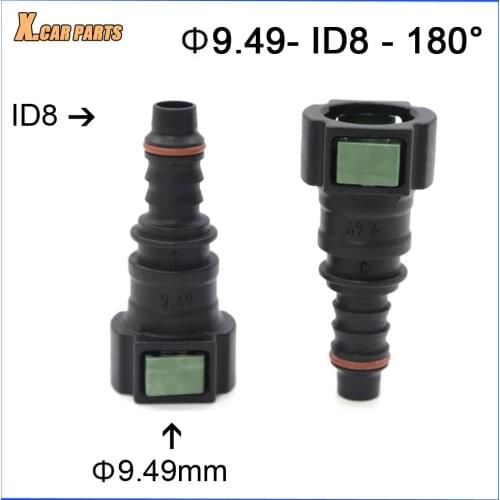 9.49mm 9.49 ID8 10x8 180 degree Car Fuel Line Hose Pipe Quick Release Female Connector High Qulaity Auto Urea Connector