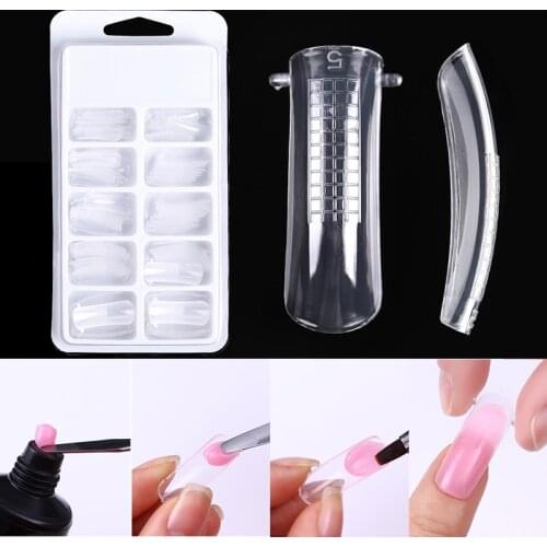 1 Box Quick Building Nail Mold Tips Nail Dual Forms Finger Extension UV Gel Polish French Builder Nail Tips for Tools