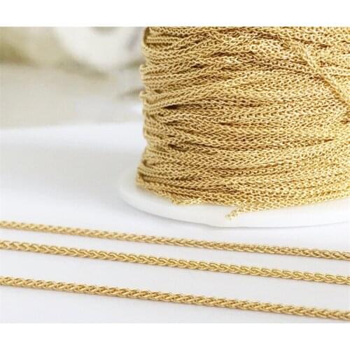 Real 14K Gold Filled Wheat Chain 1MM Chain Necklace Gold jewelry Minimalist Gold Filled Chain DIY Jewelry