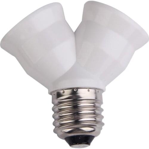 2 in 1 E27 Y Shape Lamp Holder Base Fireproof Material Holder Converter Socket Light Bulb Adapter Converter Light Bulb Holder