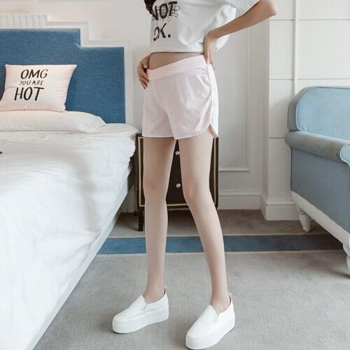 Pregnant womens cotton safety pants summer low waist fashion sports loose thin casual stomach lift shorts tide mom