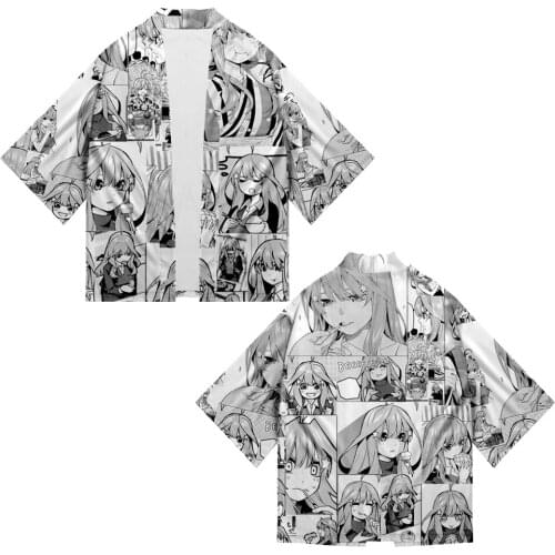 Summer The Quintessential Quintuplets 3D Kimono Cartoon Loose Japanese Cardigan Women Men Harajuku Comic Sun protection shirt