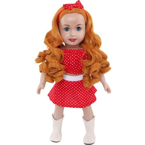Doll Wigs for 18'' American Dolls, Girls Gift Heat Resistant Long Curly Hair Replacement Wigs for 18'' Dolls My Generation