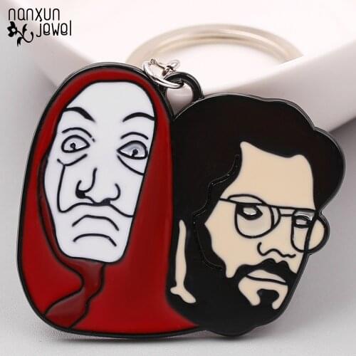 La Casa De Papel Keychain The House of Paper Money Heist enamel Pendant Keychains Women Men key holder keys ring decoration