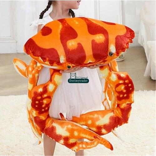 Dorimytrader Cute 80cm Giant Emulational Animal Crab Toy Stuffed Soft Animals Crabs Pillow Doll 31inches Children Gifts DY61693