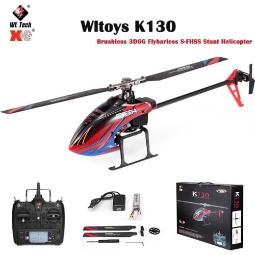 Upgraded Wltoys XK K130 2.4G 6CH Brushless 3D 6G System Flybarless RC Helicopter BNF RTF Helicopter Remote Control Drones Toys