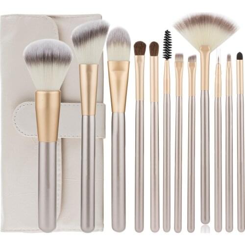 12pcs Makeup Brushes Cosmetic Makeup Brush Set for Foundation Blending Blush Concealer Eye Shadow, Cruelty-Free Synthetic Fiber