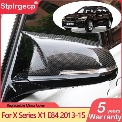 2pcs carbon Fiber Replacement Auto Car Rear View Side Mirror Cover Trim For BMW X Series X1 E84 2013-2015
