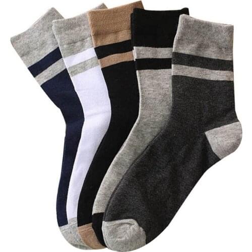 5 Pair Men Sock New Arrival Cotton Casual Mens Socks Breathable Stitching Color Classic Daily Sock Male Gifts For Boyfriend Men
