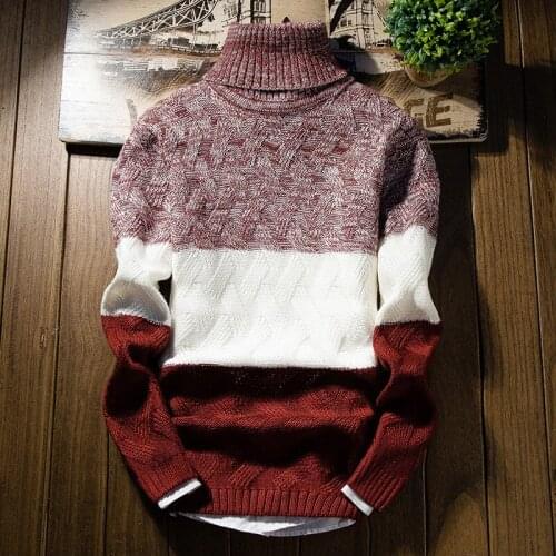 2017 New Winter Thick Sweater Men Long Sleeve Slim Fit Turtleneck Mens Christmas Sweaters And Pullover Men MY6244