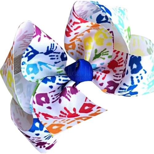 7" Hair Bows Watermelon, avocado, cactus Series Bowknot hai clip for Girls Hair Accessoires Kids Barrettes 12pcs