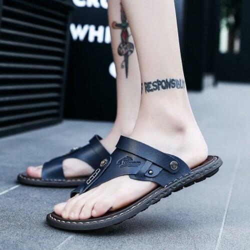 2021 New Microfiber Leather Shoes Summer Tripple Non-Slip Outdoor Slippers Casual Flip-Flops Leisure Breathable DesignerSandals