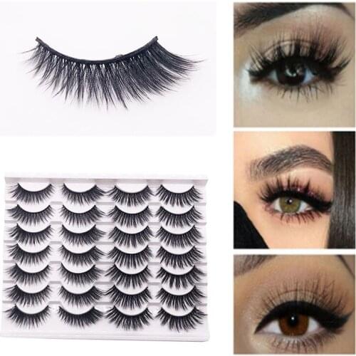 NEW 14 Pairs Natural False Eyelashes Fake Lashes Long Makeup 3D Mink Lashes Extension Eyelash Mink Eyelashes For Beauty