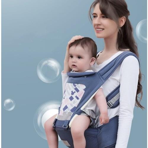 Disney Baby Carrier with Hip Seat Breathable & Detachable Design Adjustable Strap Side Pockets Ergonomic Baby Safety Stool