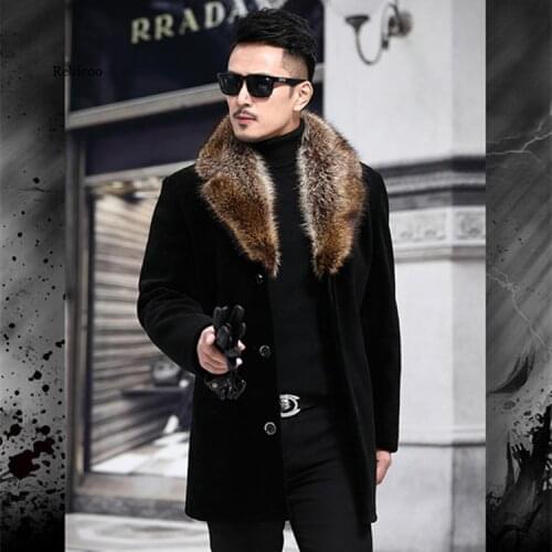 Rebicoo Mens Fur Coats