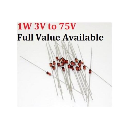 50PCS 1W Zener diode IN4743A/13V IN4744A/15V 1N4745A/16V IN4746A/18V IN4747A/20V IN4748A/22V IN4749A/24V IN4750A/27V IN4751A/30V