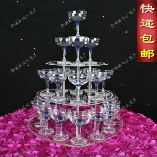3 tier Wedding champagne tower wedding Supply props arcrylic 3 layers champagne tower wine tower champagne tower