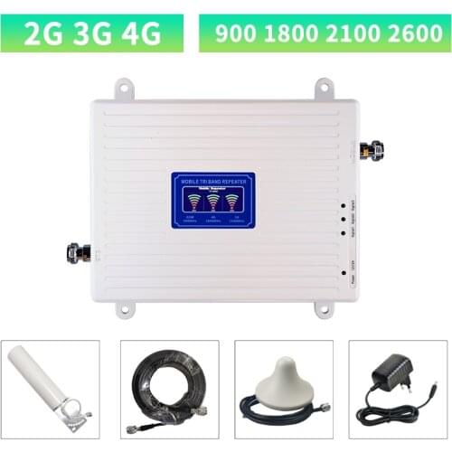 GSM 2G 3G 4G Cell Phone Booster Tri Band 900 1800 2100 2600MHz Mobile Signal Amplifier LTE Cellular Repeater GSM DCS WCDMA LTE