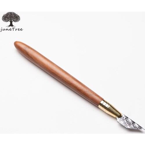 Junetree high quality damascus steel knife cutter cutting leather cut with good wooden handle for professional leather craft