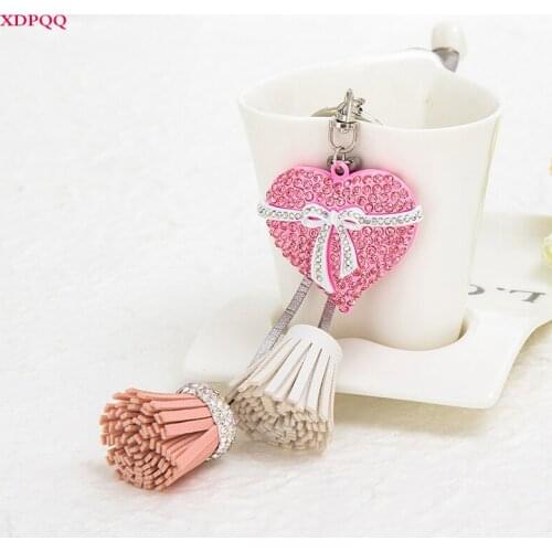 XDPQQ Fashion Jewelry Keychain Love Tassel Leather Keychain Fashion Memorial Gift Bag Pendant