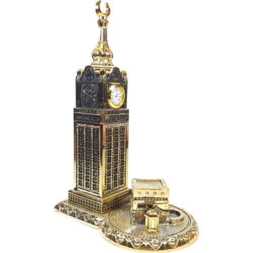 Zemzem Tower Kaaba Esma ül Hüsna Home Decor Clock Mecca Rhinestone Islamic Art Sculpture Table Decoration