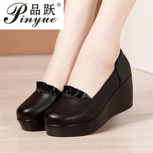 Brand Girls Marry Jane Pumps Heart Buckle Platform Lolita Womens Pumps Gothic Sweet Spring Womens Shoes Size 43