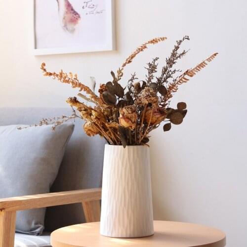 1pc Minimalist Vase White Ceramic Vase Porcelain Flower Vase Hydroponic Container For Home Wedding Decor