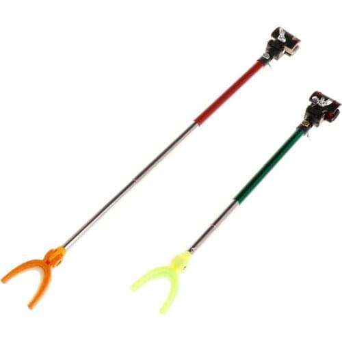 2021 Top Fishing Rod Holder Night Luminous Back Hanging Support Full Metal Rack Anti Fall Retractable Stretch Portable Tackle