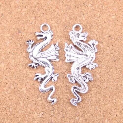 30pcs Charms china loong dragon 49x20mm Antique Pendants,Vintage Tibetan Silver Jewelry,DIY for bracelet necklace