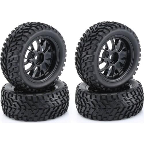 4Pcs 75mm Wheel Tyre with Foam Inserts for Wltoys 144001 124019 RC Car Upgrade Parts 1/14 1/16 Scale Off Road Buggy