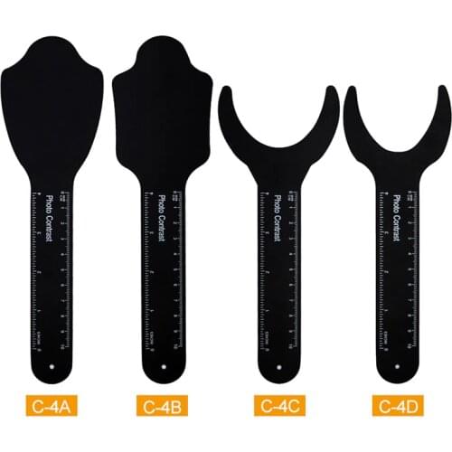 4pcs/set Dental Orthodontic Black Background Photo Image Contrast Board Oral Cheek Plate With Scale Mark Autoclavable Instrument