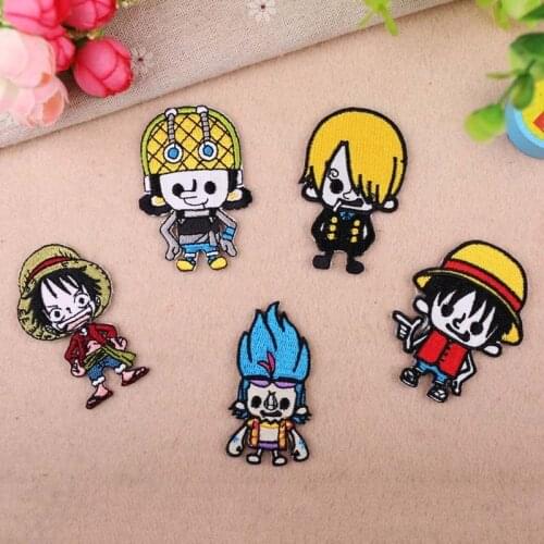 50pcs/lot Anime Embroidery Patches Thief Boy Kids Clothing Decoration Sewing Accessories Diy Iron Heat Transfer Applique